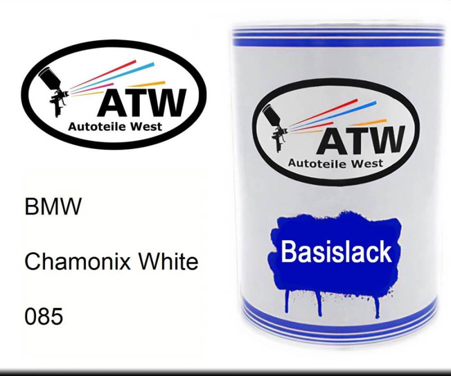 BMW, Chamonix White, 085: 500ml Lackdose, von ATW Autoteile West.